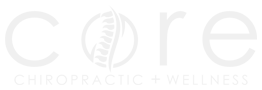Core Chiropractic + Wellness white logo.