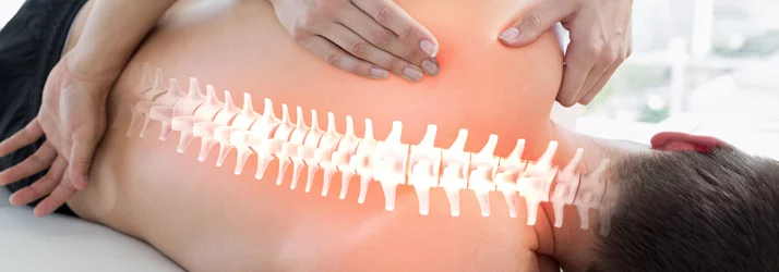 Chiropractor performing spinal adjustment for posture correction